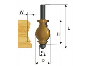 Фреза кромочная фигурная Ф25,4Х34,9 мм, хвостовик 12 мм
