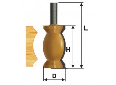 Фреза кромочная фигурная Ф31,8Х57,2 мм, хвостовик 12 мм