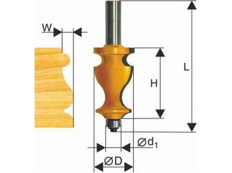 Фреза кромочная фигурная Ф27Х41,3 мм, хвостовик 12 мм