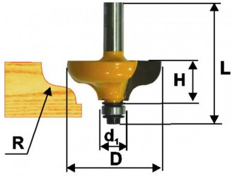 Фреза кром. калевочная ф31,8х12,7мм R4,8мм хв. 8мм