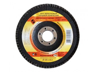 Круг лепестковый Ф125Х22,2 мм, К100, торцевой конический