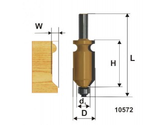 Фреза кромочная фигурная ф22,2х41мм хв 12мм