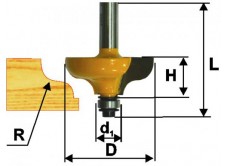 Фреза кром. калевочная ф38,1х15мм R6,35мм хв. 8мм