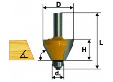 Фреза кромочная конусная Ф44,4Х20,5 мм 45°, хвостовик 8 мм
