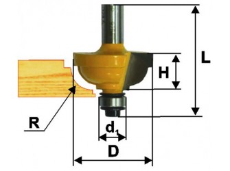 Фреза кром калевочная ф34,9х17мм R9,5мм хв 8мм