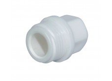 Пробка с резьбой короткая PPR 1/2" белая