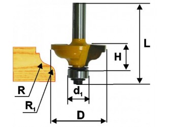 Фреза кром калевочная ф34,9х13мм R4/4,8мм хв 8мм