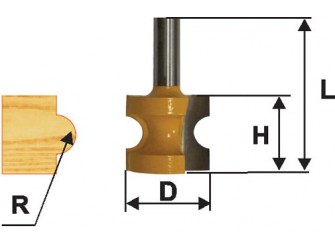 Фреза кром полустержневая ф22,2мм R3,2мм хв 8мм