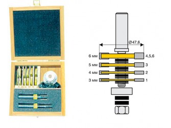 Набор фрез кром фальцевых 6шт 2хв 12мм