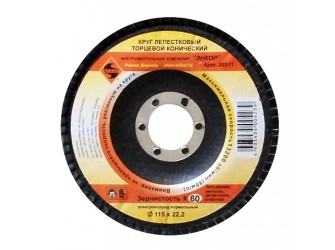 Круг лепестковый Ф115Х22,2 мм, К60, торцевой конический