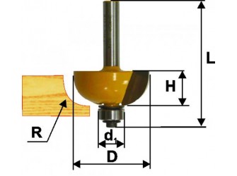 Фреза кром. калевочная ф38,1х15,8мм R12,7мм хв.8мм