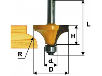 Фреза кром калевочная ф25,4х13мм R6,3мм хв 8мм