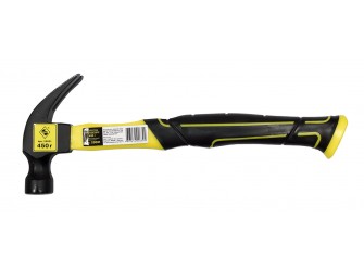 Молоток гвоздодер 450 грамм с фиберглассовой рукояткой