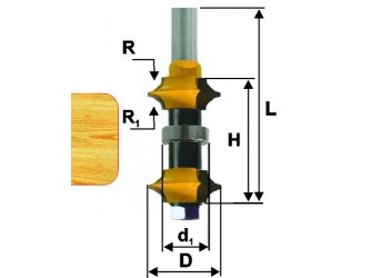 Фреза кромочная калевочная регулируемая Ф35 мм, хвостовик 12 мм