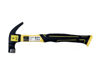 Молоток гвоздодер 450 грамм с фиберглассовой рукояткой и магнитом