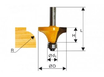 Фреза кром. калевочная ф28,6х16мм R8мм хв. 8мм