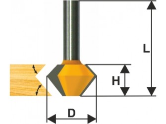 Фреза кром конусная ф38,1х22,2мм 45° хв 12мм