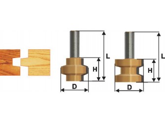 Набор фрез пазо-шип ф38,1х28,6мм хв 12м 2шт