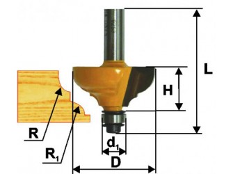 Фреза кром. калевочная ф28,7х12,7мм R4/4мм хв. 8мм