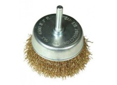 Щетка для дрели ф50мм чашечная сталь латунированная