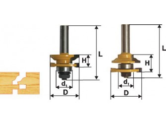 Набор фрез комбинированных рамочных, хвостовик 12 мм, 2 штуки