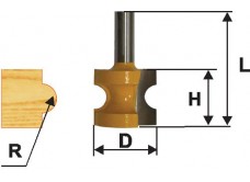 Фреза кром. полустержневая ф28,6мм R6,35мм хв. 8мм