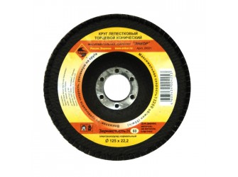 Круг лепестковый Ф125Х22,2 мм, К60, торцевой конический