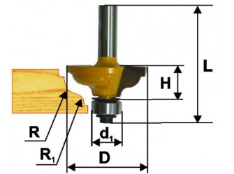 Фреза кром. калевочная ф34.9х14,4ммR4,8мм хв 8мм